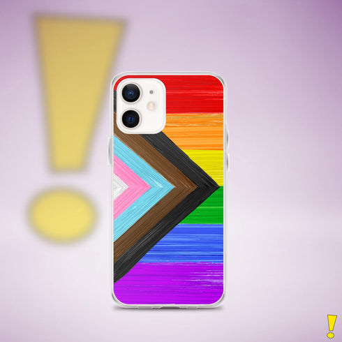 LGBTQ Progress Pride Flag Brush Strokes Clear Case for iPhone®